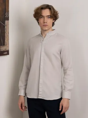 Grey Chinese Collar Shirt