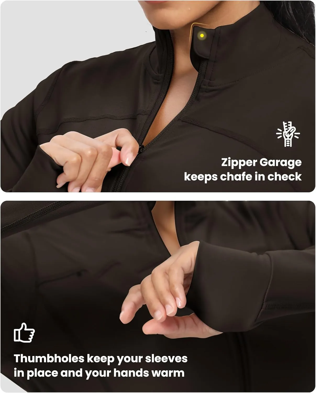 GYM RAINBOW Womens Zip Up Workout Jakcets Lightweight Slim Fit Running Athletic Jackets with Thumb Holes