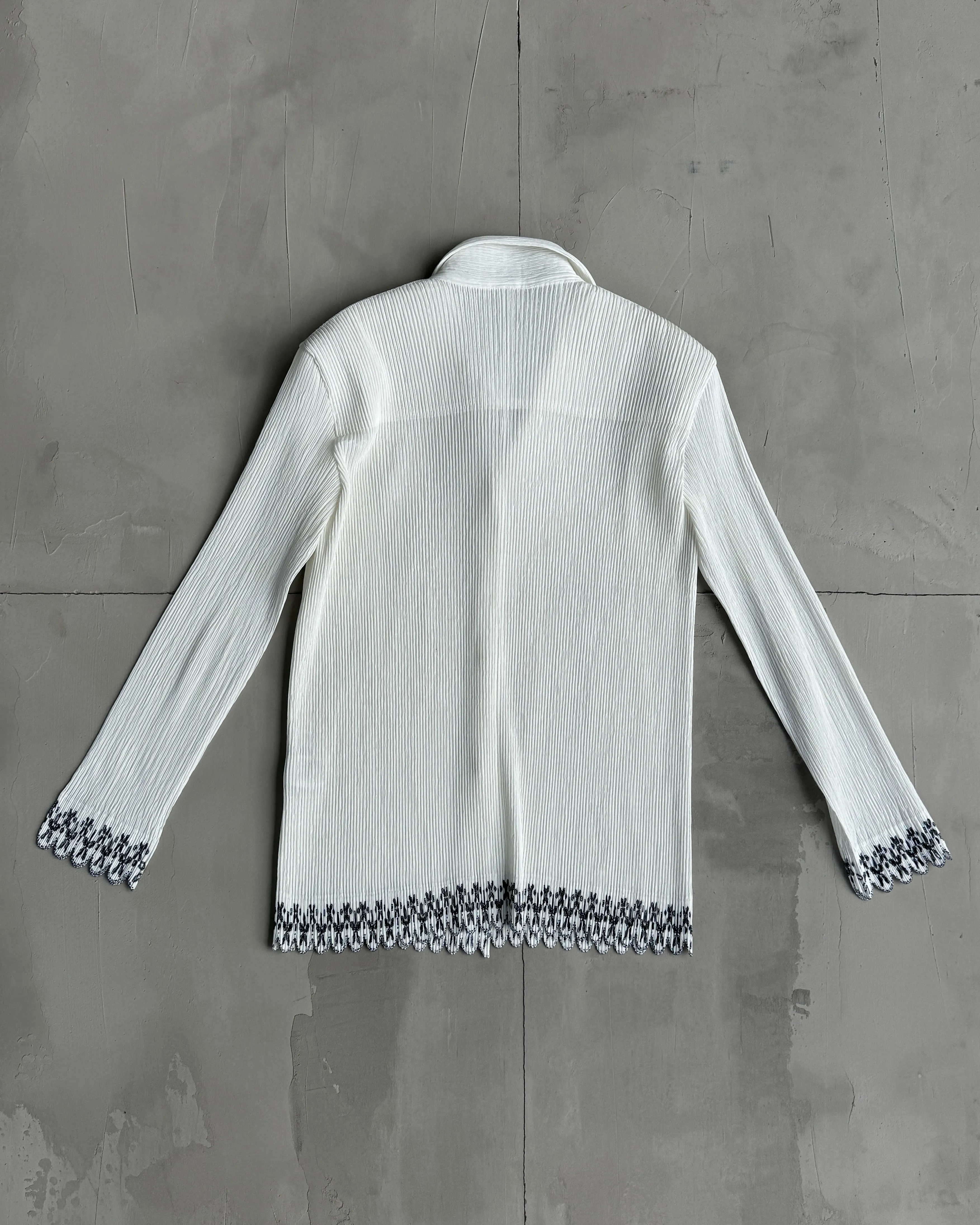 ISSEY MIYAKE AW01 PLEATED WHITE BLAZER - S/M