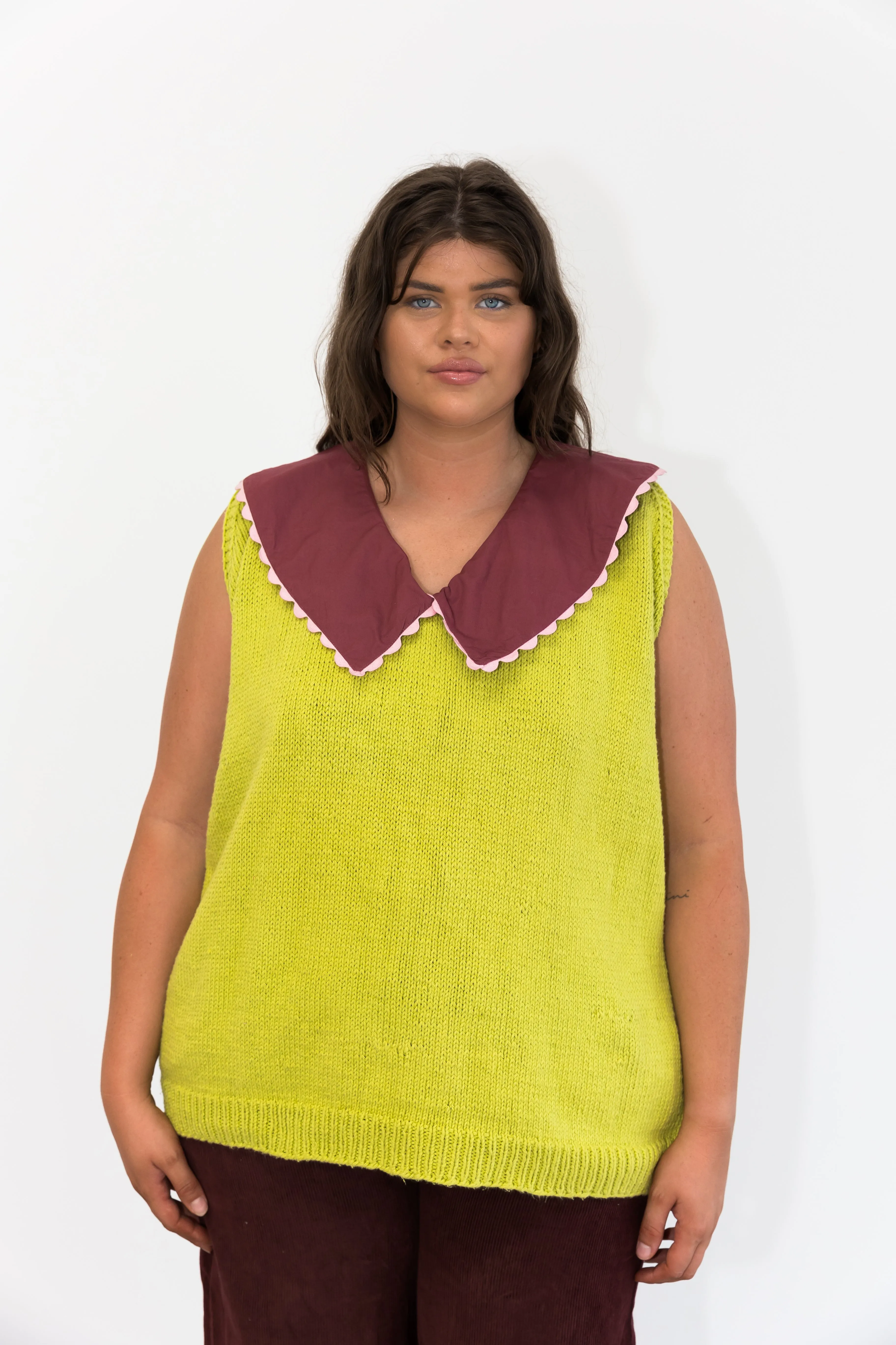 Kaia Knitted Vest - Lime