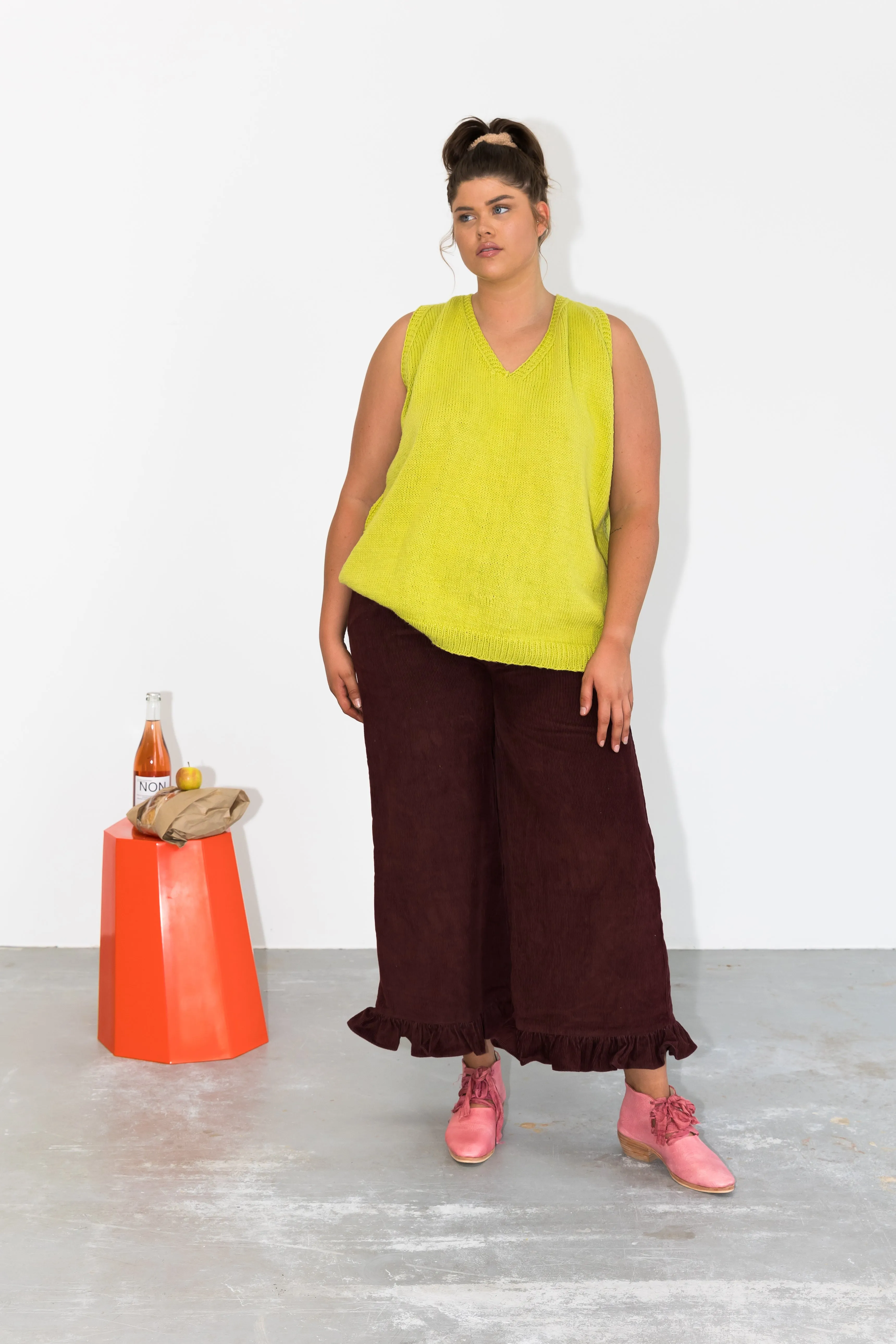 Kaia Knitted Vest - Lime