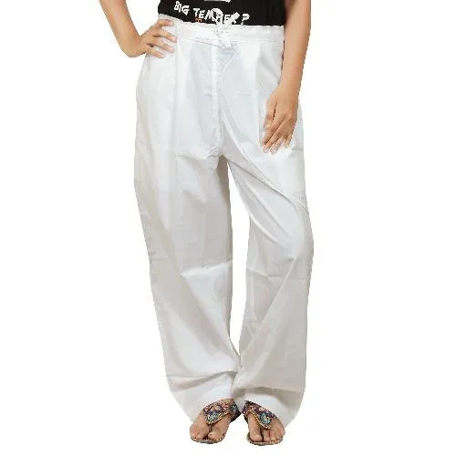 Ladies Draw String Sadhana Pants White Organic Cotton