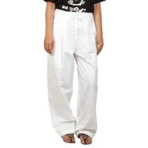 Ladies Draw String Sadhana Pants White Organic Cotton