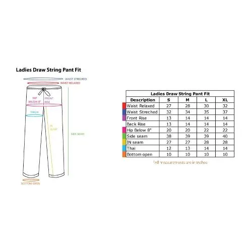 Ladies Draw String Sadhana Pants White Organic Cotton