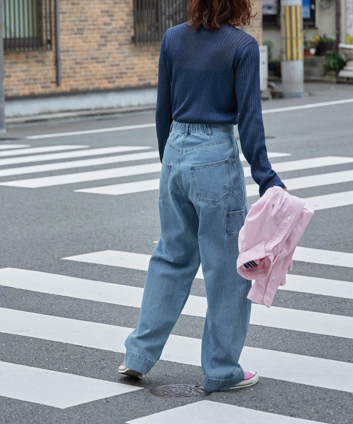Lame&sheer bottle neck rib tops