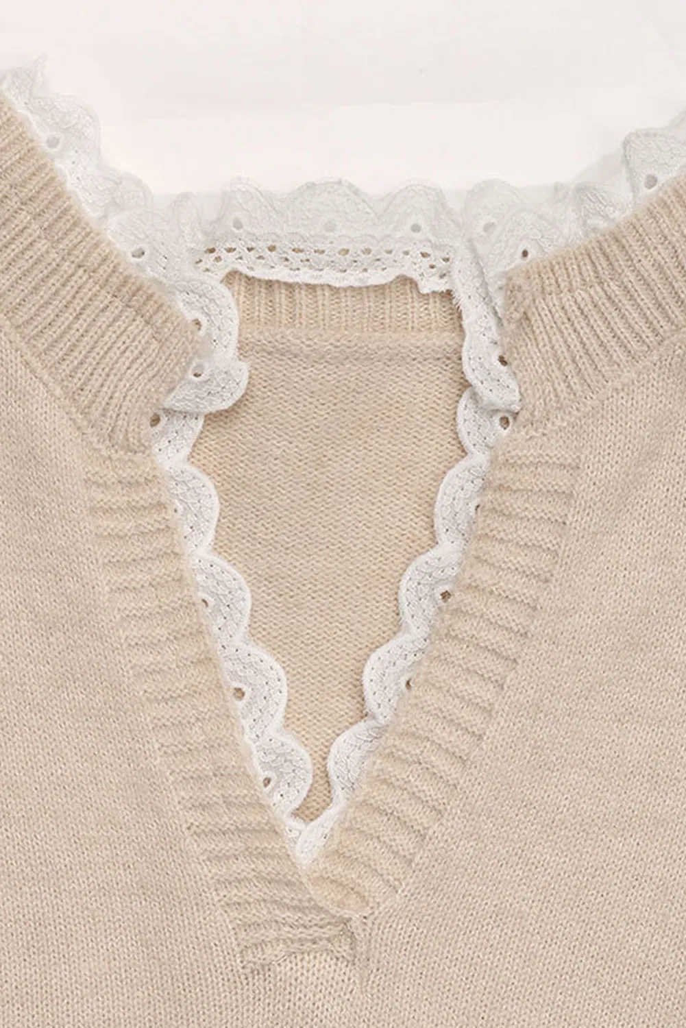 Lauren Lace V-Neck Love Sweater