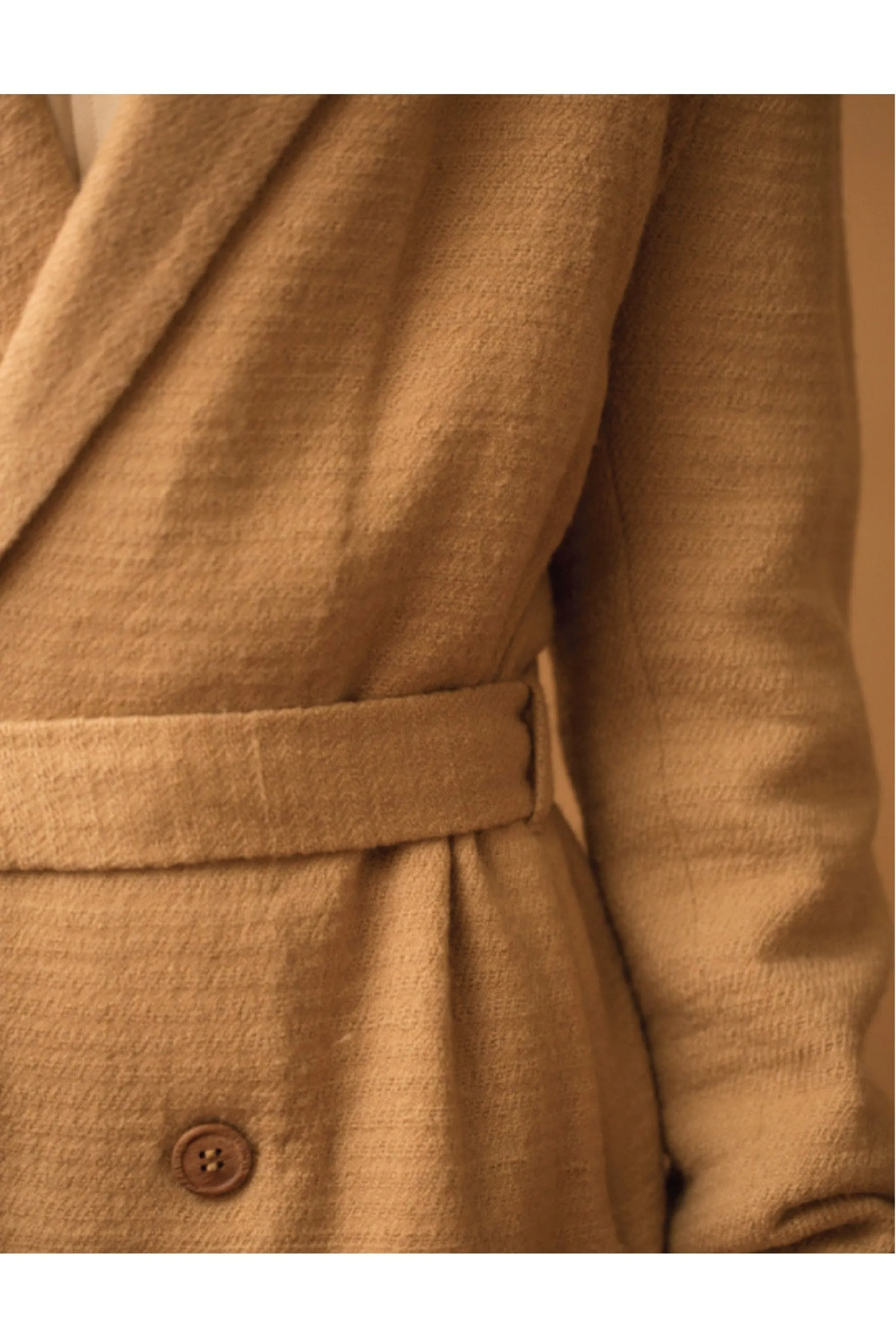 Lavanya Coodly Men's Wool Pierre Trench Coat in Tan, Black, or Navy