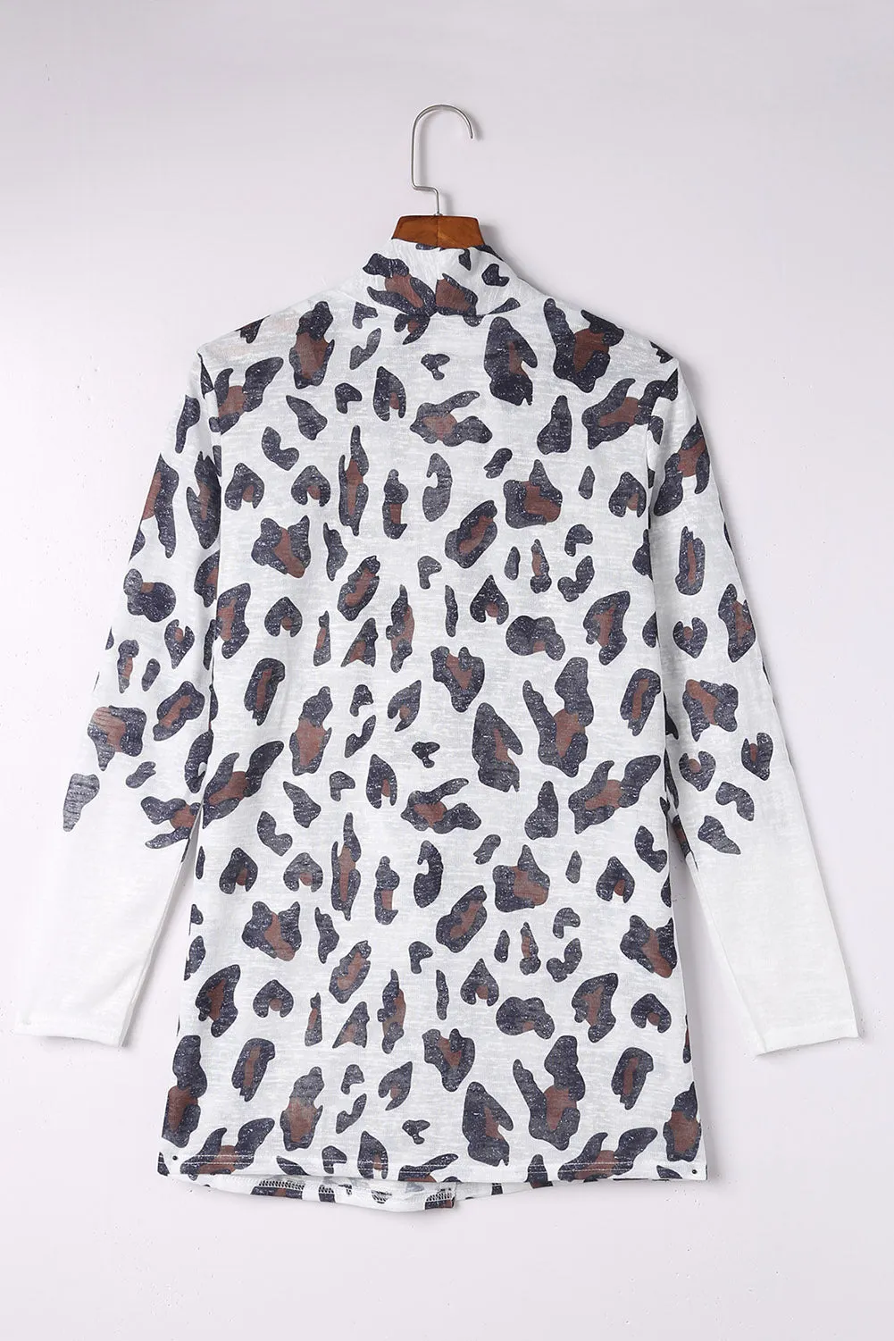 Leopard Open Front Draped Cardigan