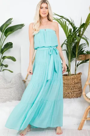 Light Blue Flowy Maxi Dress