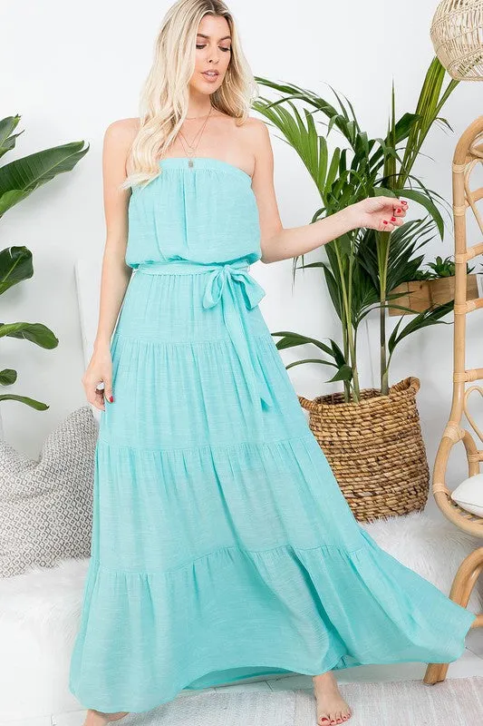 Light Blue Flowy Maxi Dress
