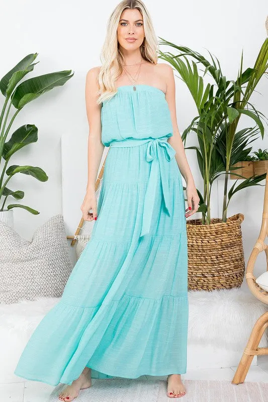 Light Blue Flowy Maxi Dress