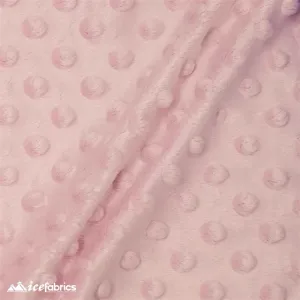Light Pink Dimple Polka Dot Minky Fabric / Ultra Soft /