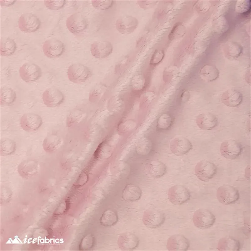 Light Pink Dimple Polka Dot Minky Fabric / Ultra Soft /