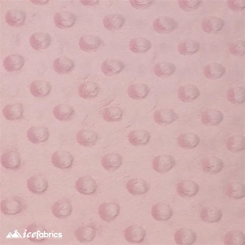 Light Pink Dimple Polka Dot Minky Fabric / Ultra Soft /