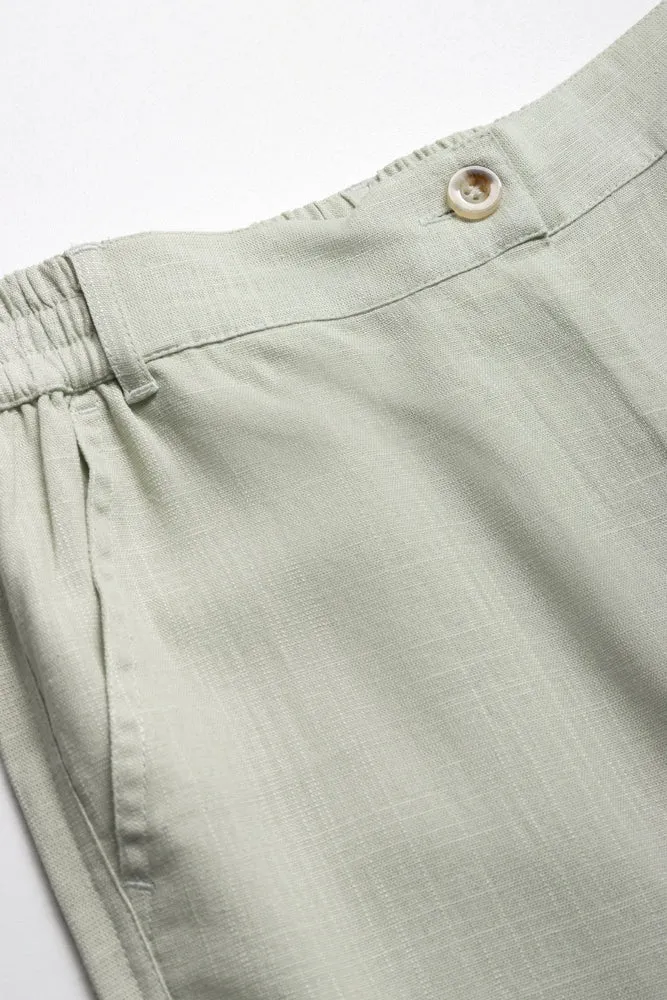 Linen Cargo Trouser Green