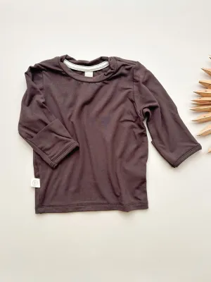 Long Sleeve T-shirt with Mittens | Baby & Toddler | Luxury Bamboo | Brown