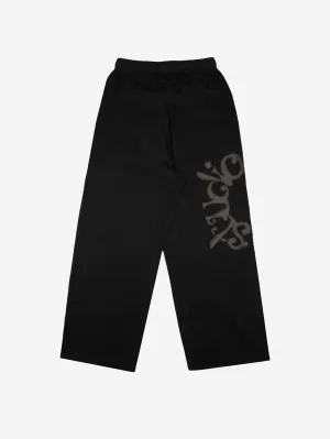 Lorenz Studio Appliqué Linen Pants - Black