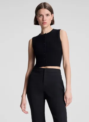 Lottie Cropped Fine Cotton Knit Top