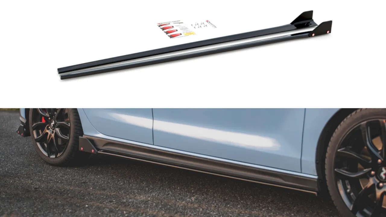 Maxton Design - SIDE SKIRTS DIFFUSERS V.5   FLAPS HYUNDAI I30 N MK3 / MK3 FL HATCHBACK / FASTBACK