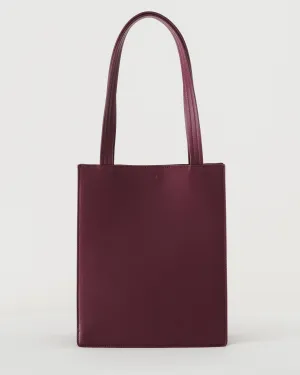 Medium Leather Retail Tote - Cranberry