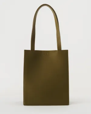 Medium Leather Retail Tote - Kelp