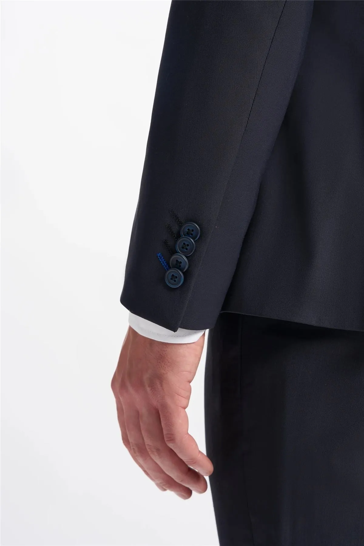Men's Blazer Dark Navy Double Breasted Tailored Fit Formal Suit Jacket