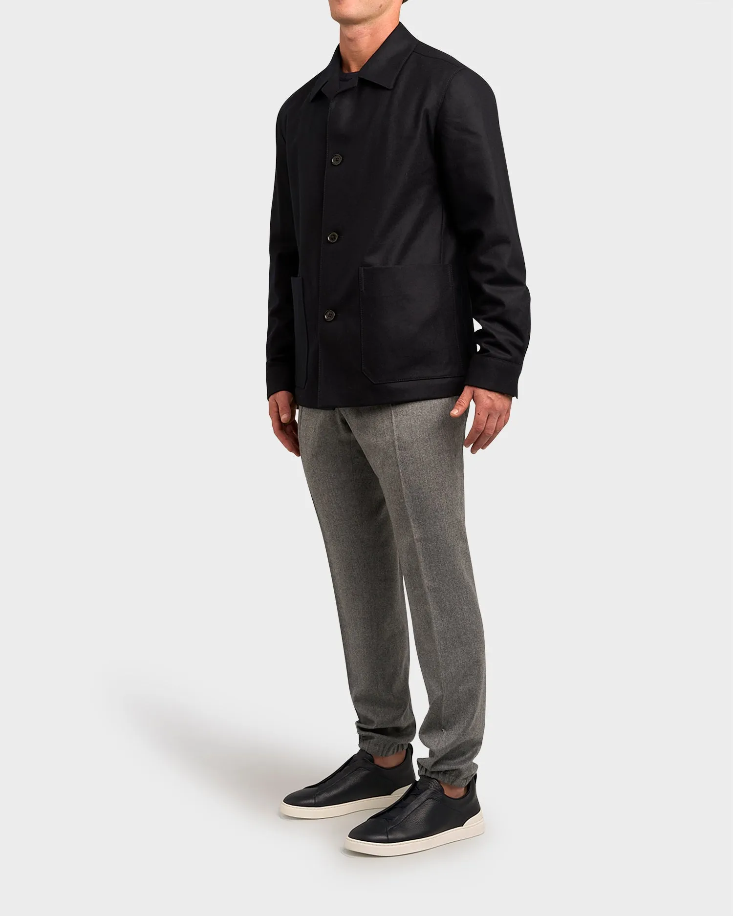 Midnight Blue Wool Chore Jacket