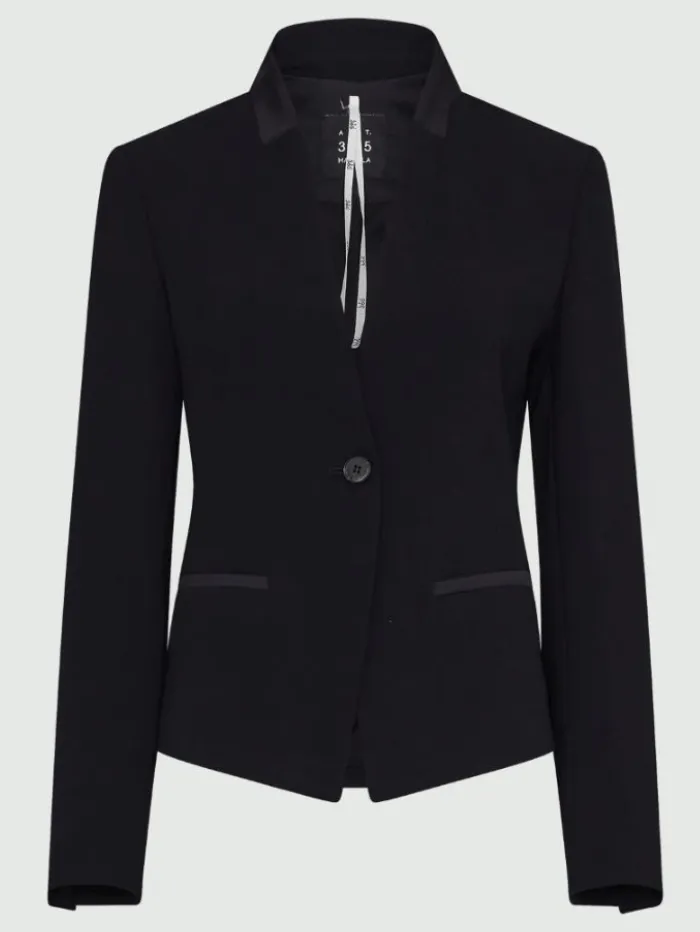 Miranda Stand-Up Collar Blazer - Black