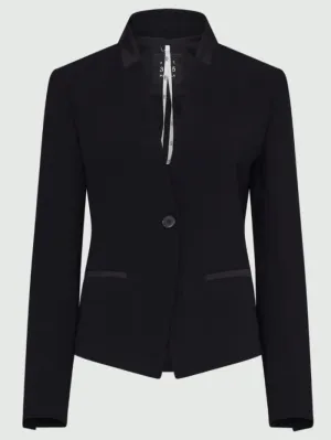 Miranda Stand-Up Collar Blazer - Black