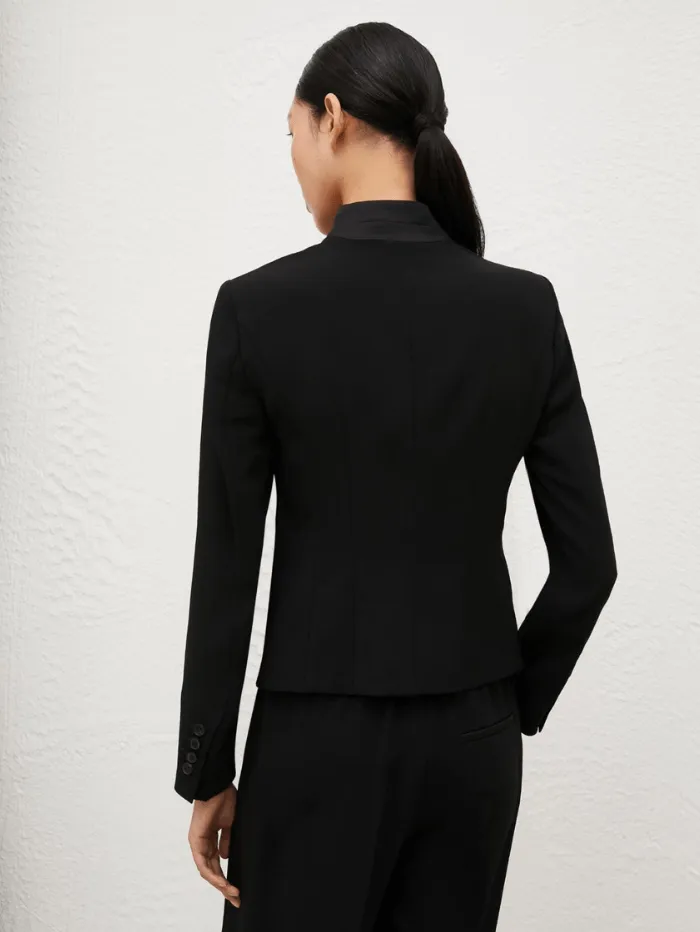 Miranda Stand-Up Collar Blazer - Black