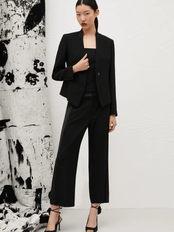 Miranda Stand-Up Collar Blazer - Black