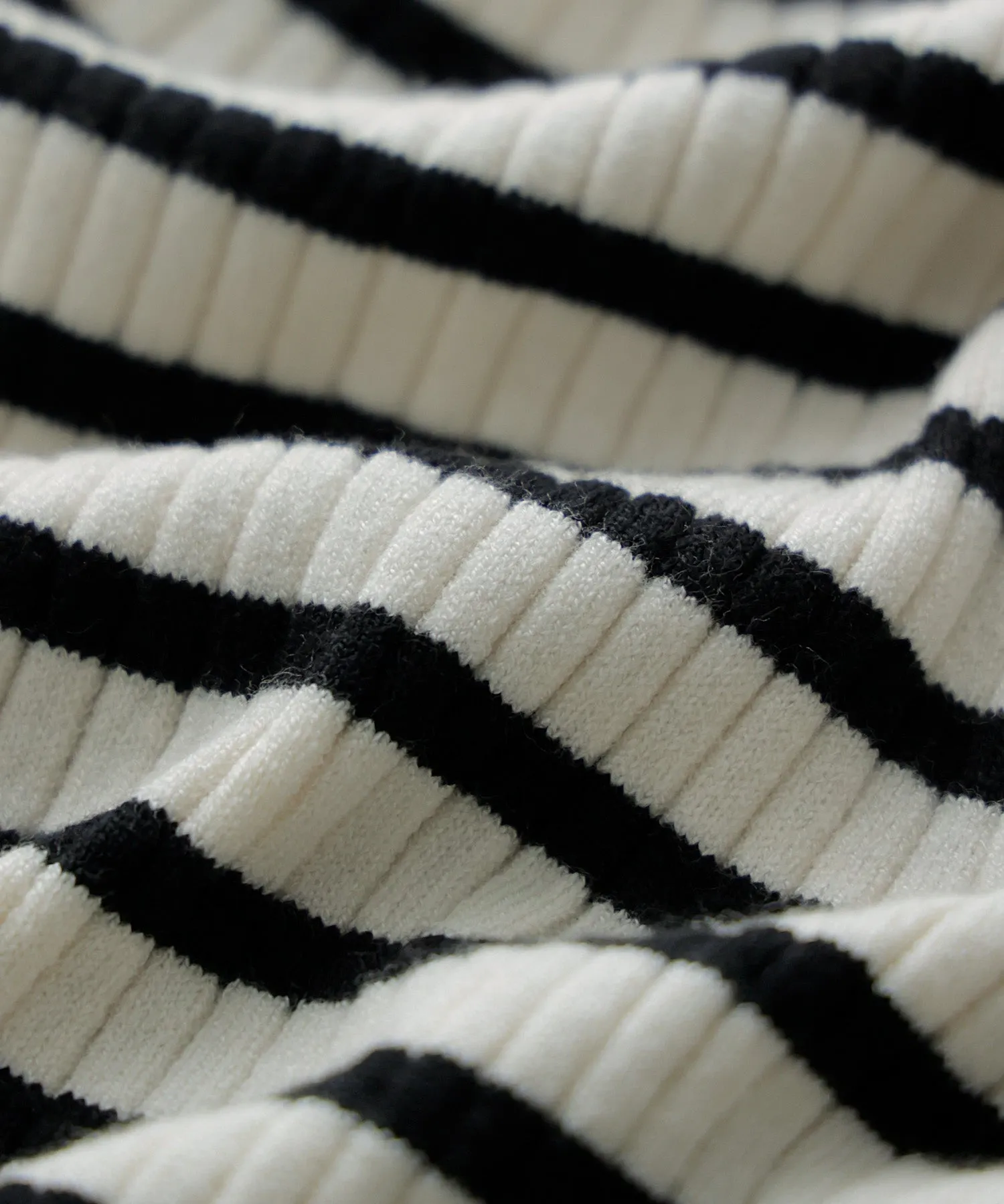 Mock neck border rib tops