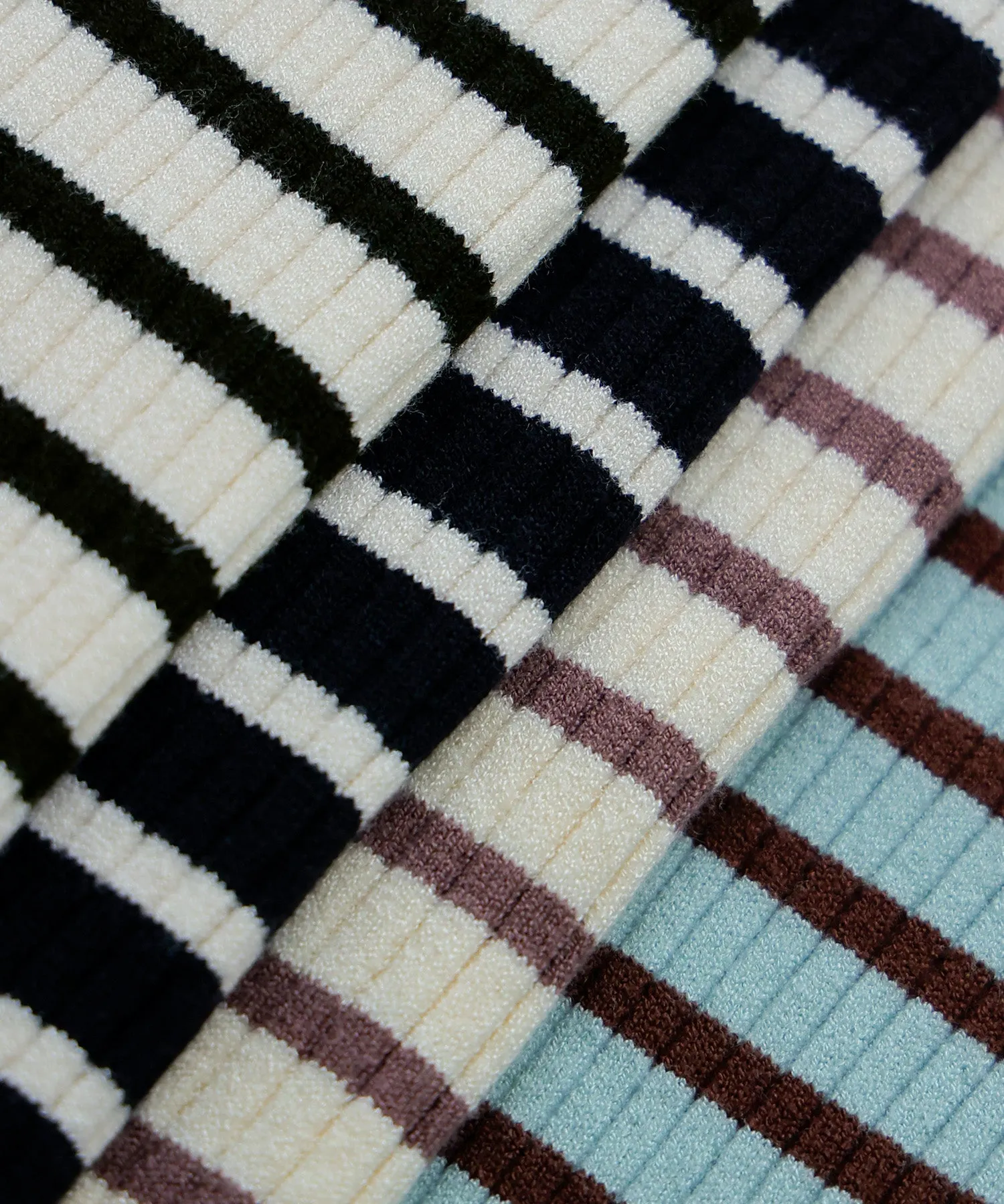 Mock neck border rib tops