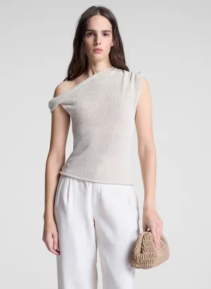 Mona Asymmetric Open Knit Top