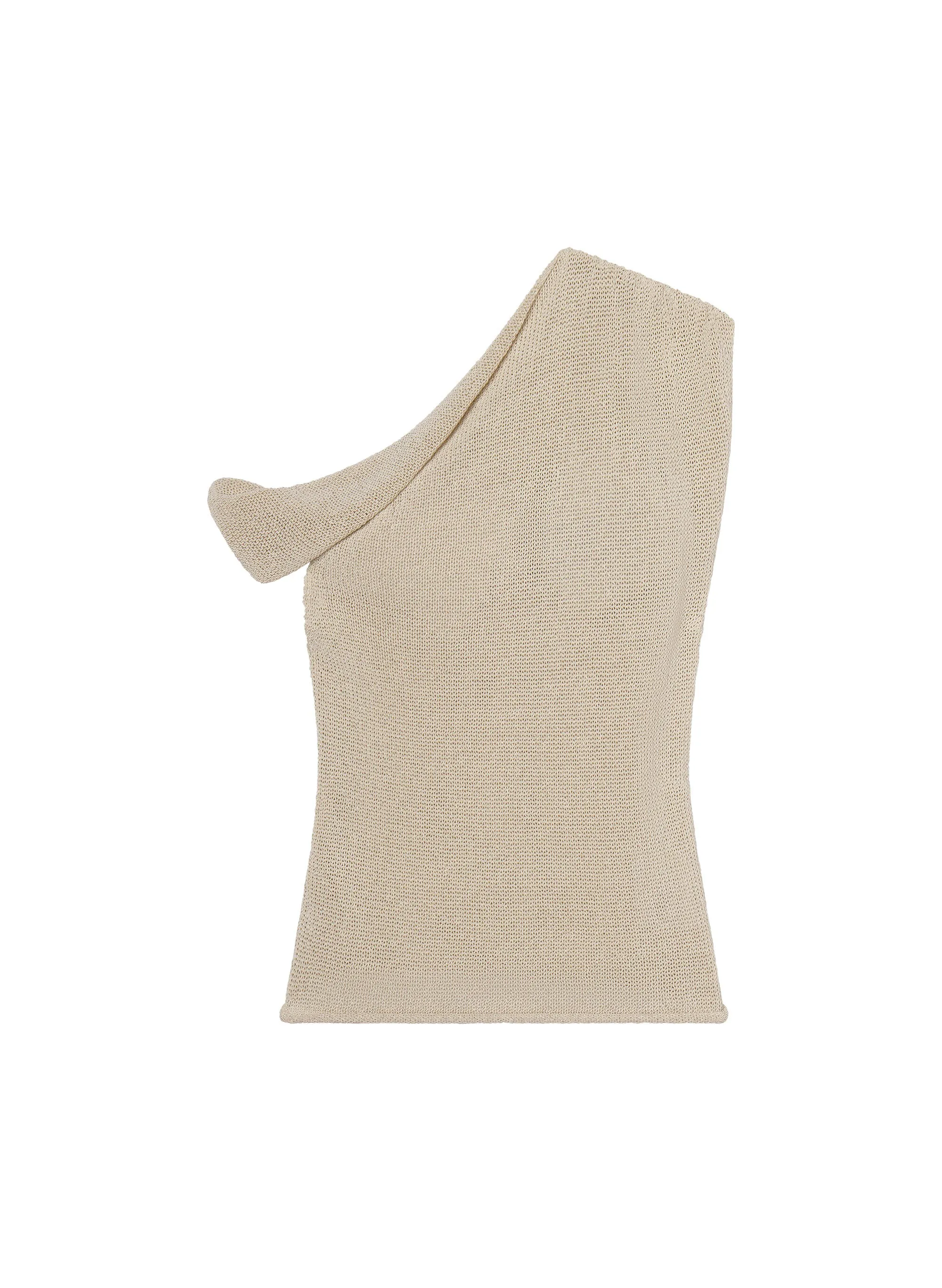 Mona Asymmetric Open Knit Top