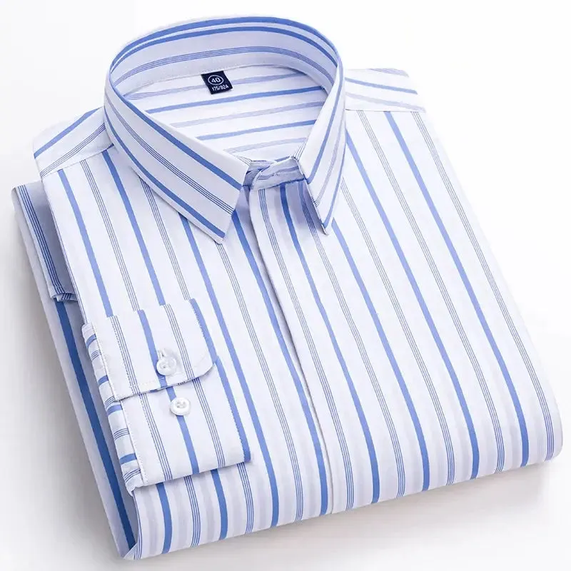 New Quality Concealed Button Men Shirt Long Sleeves Dress Shirts For Men