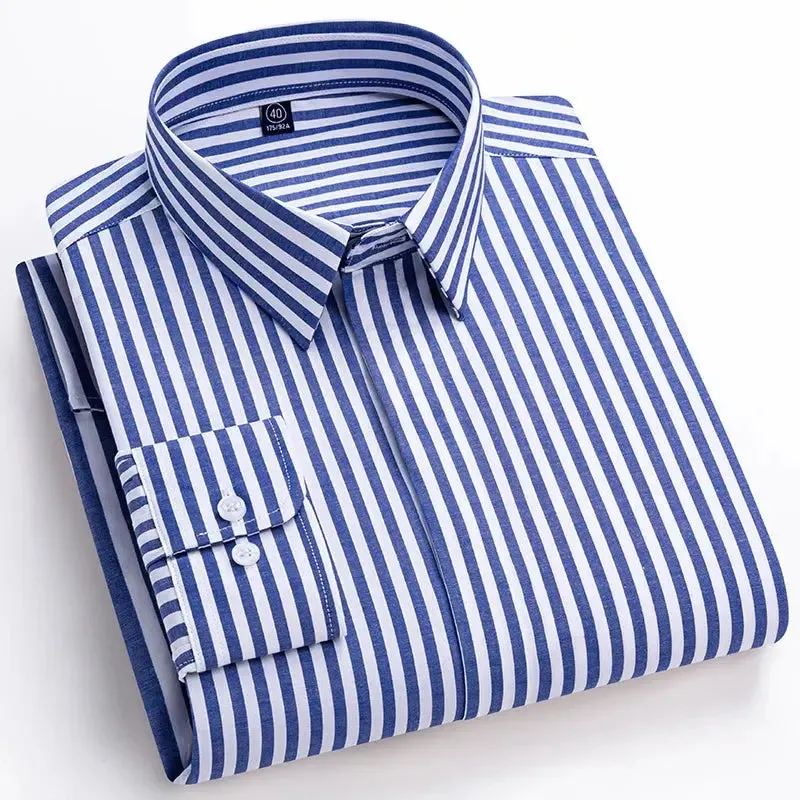 New Quality Concealed Button Men Shirt Long Sleeves Dress Shirts For Men