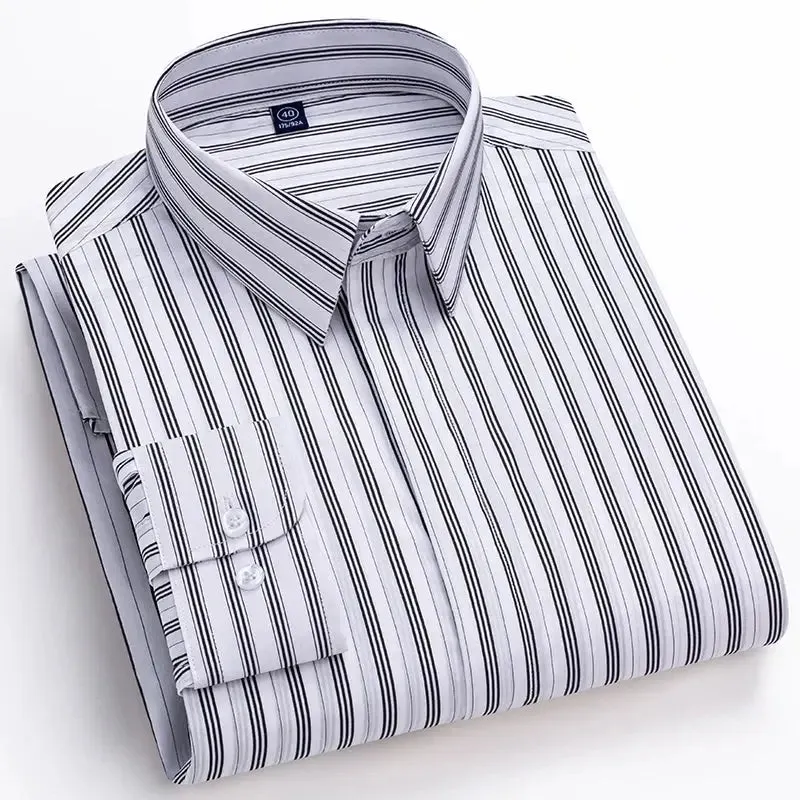 New Quality Concealed Button Men Shirt Long Sleeves Dress Shirts For Men