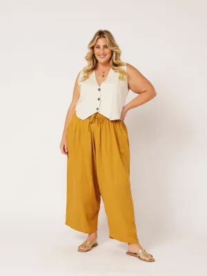 Nirvana Pant | Mustard | Viscose Linen
