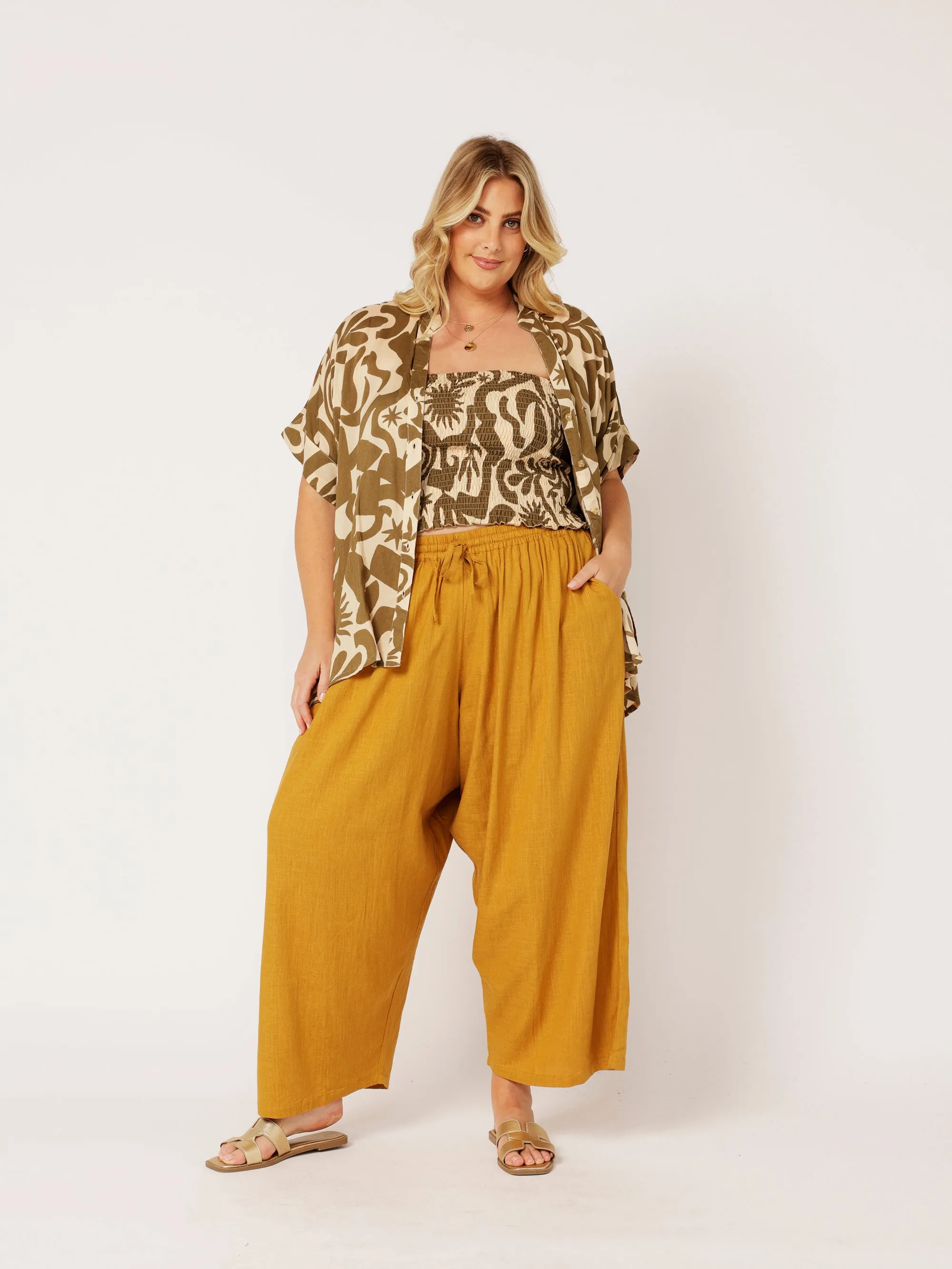 Nirvana Pant | Mustard | Viscose Linen