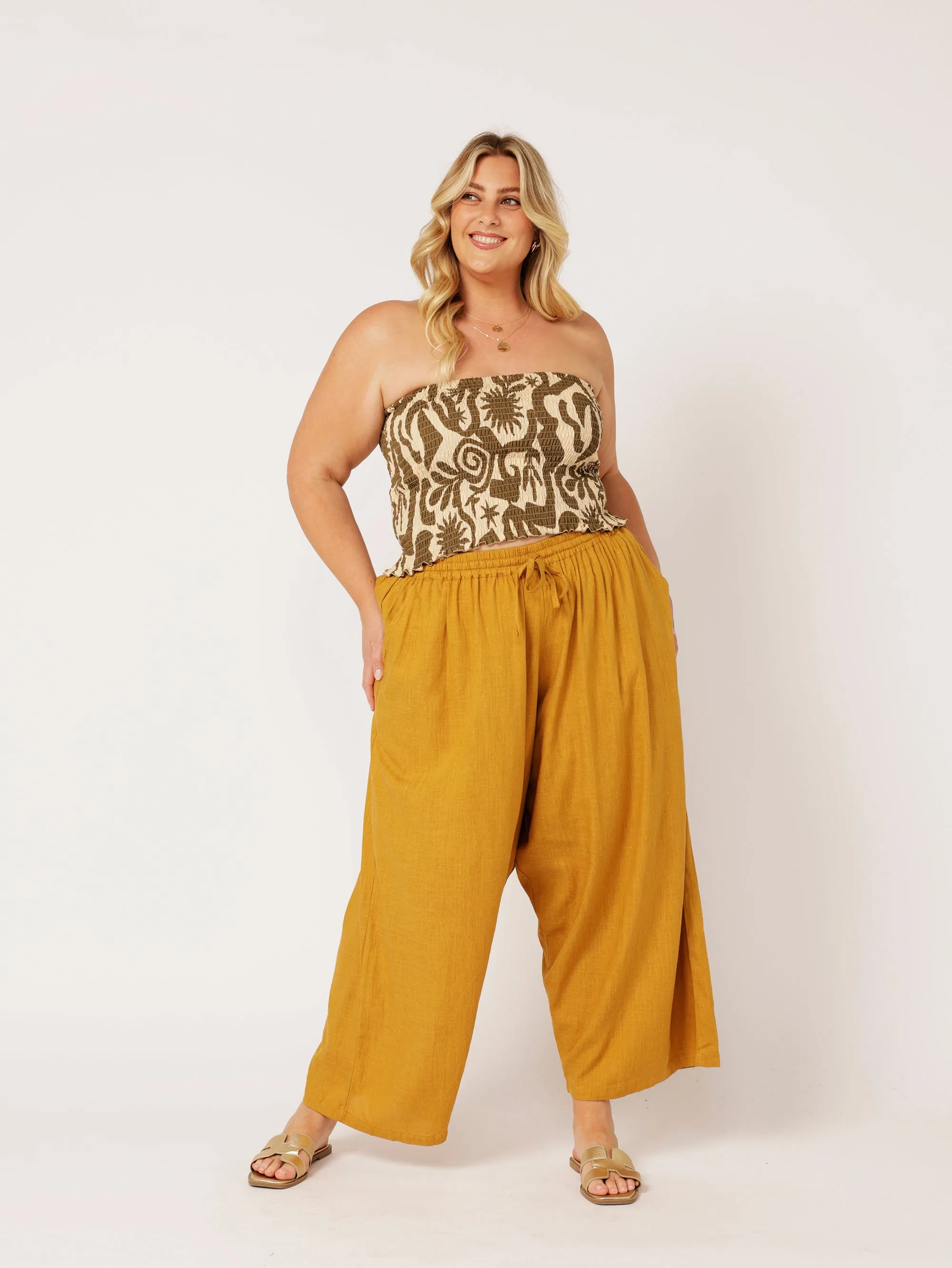 Nirvana Pant | Mustard | Viscose Linen