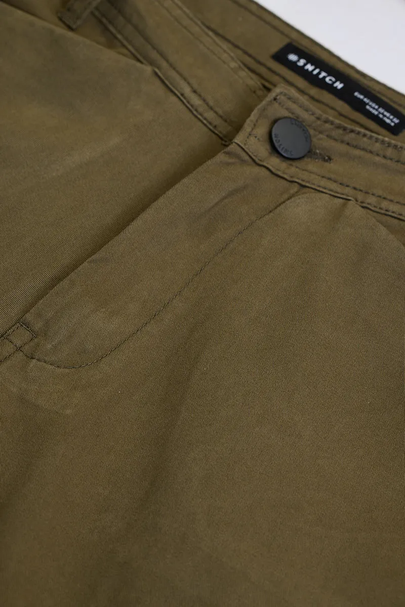 Olive Relaxed Fit Multi-Pocket Cargo Pants