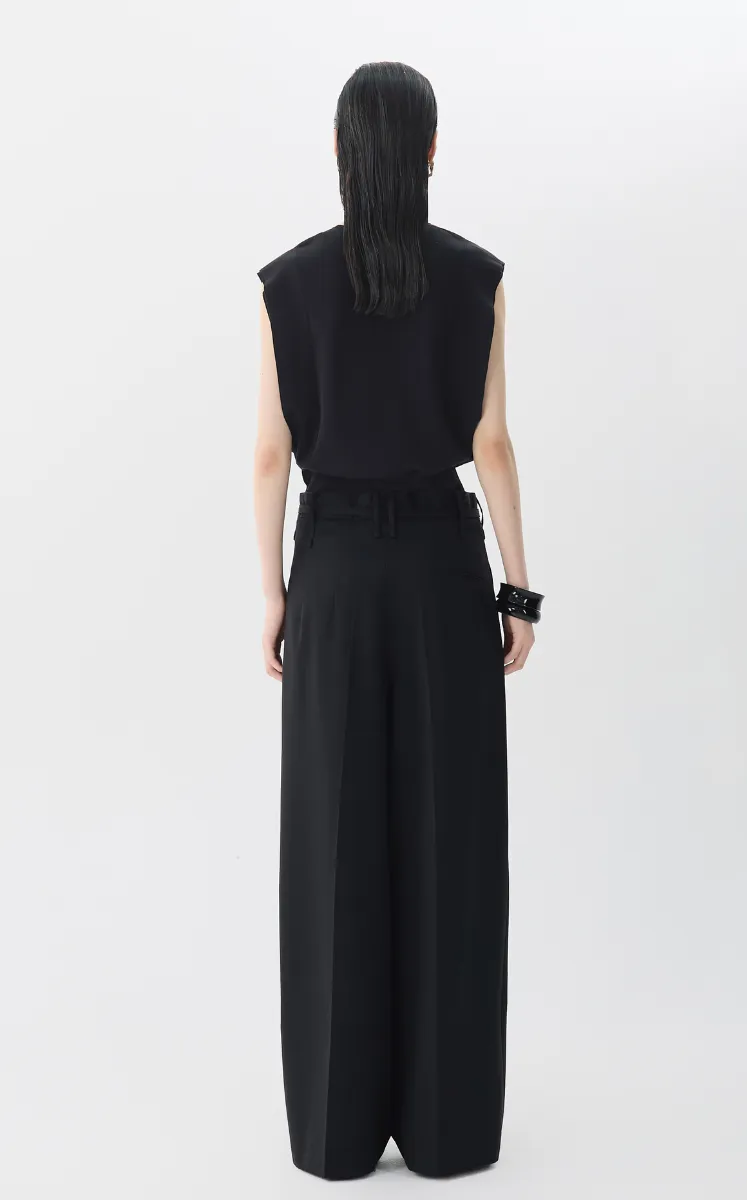 Pants / JNBY Bound Edge Mixed Fabric Ultra-Long Pants