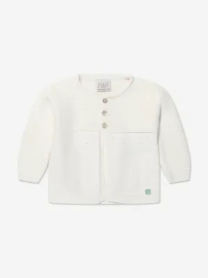 Paz Rodriguez Baby Knitted Cardigan in Ivory