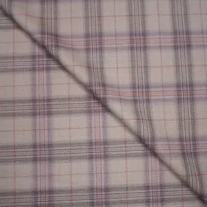 Peach Mock Glen Plaid Fancy Holland & Sherry Royal Mile Plains Suiting Fabric