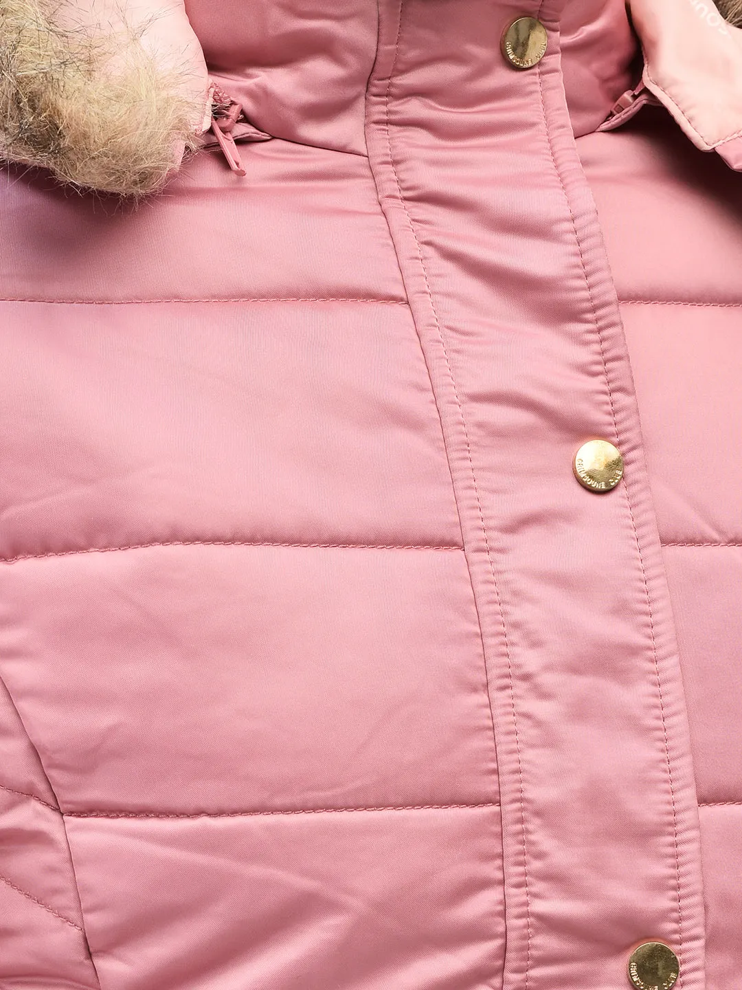 Pink Hooded Puffer Jacket