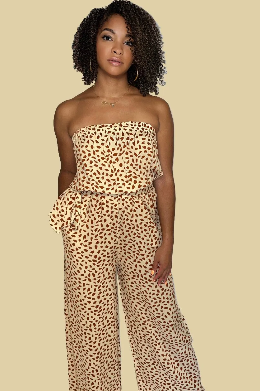 Printed Tube Top Jumpsuit (Final Sale)