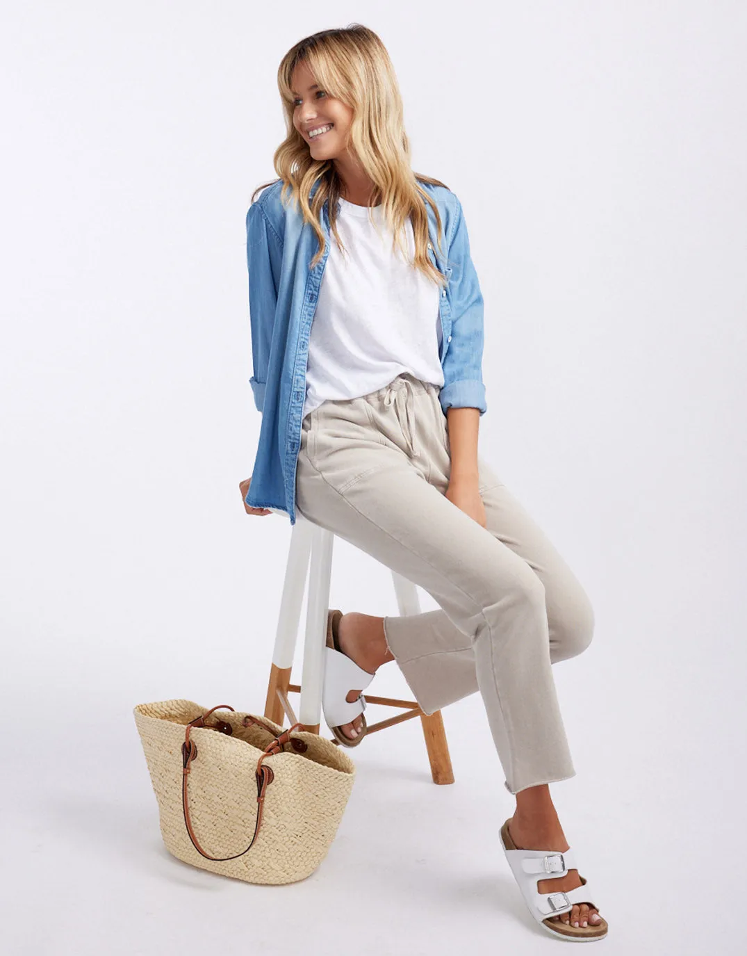 Raw Edge Lounge Pant - Stone