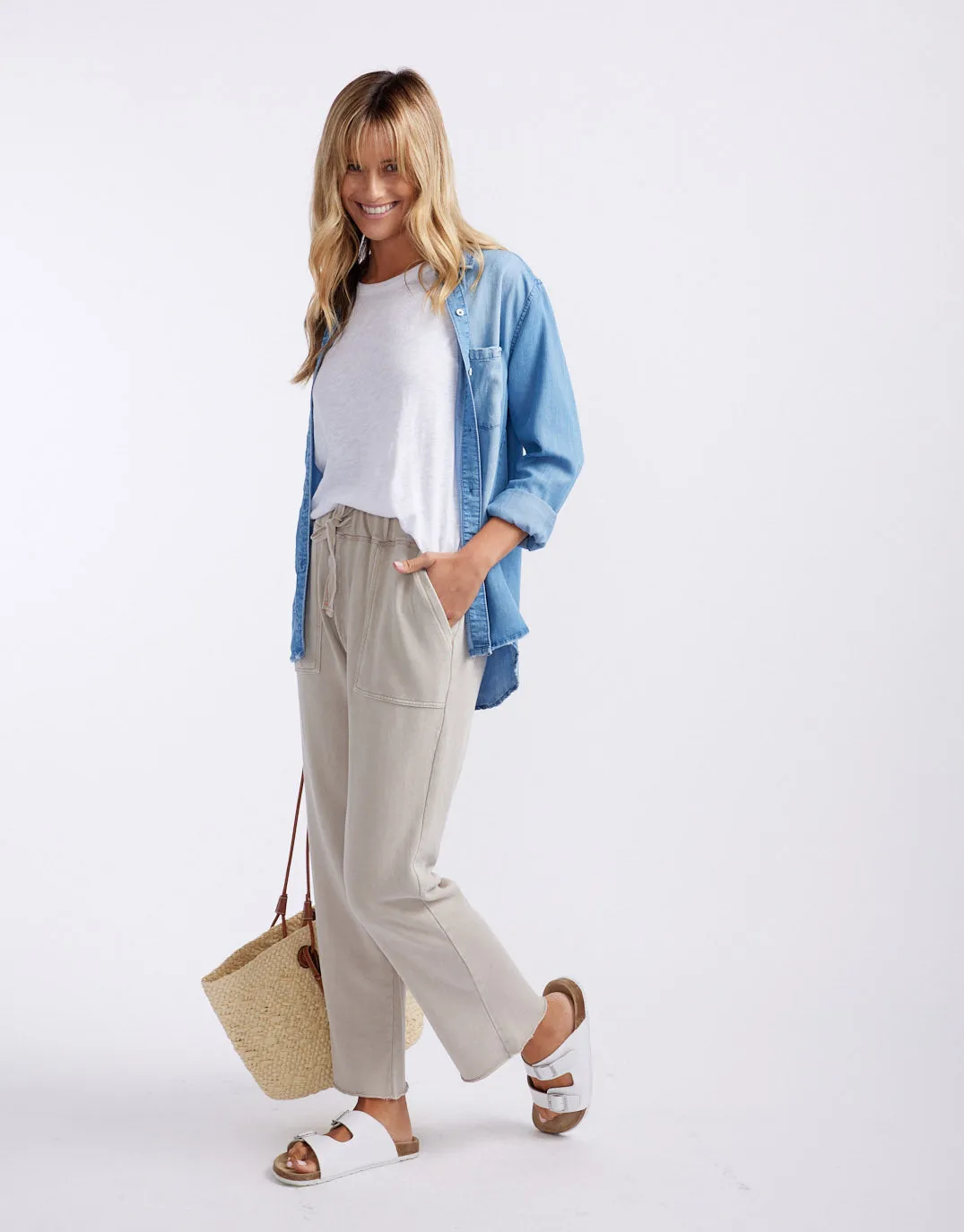 Raw Edge Lounge Pant - Stone