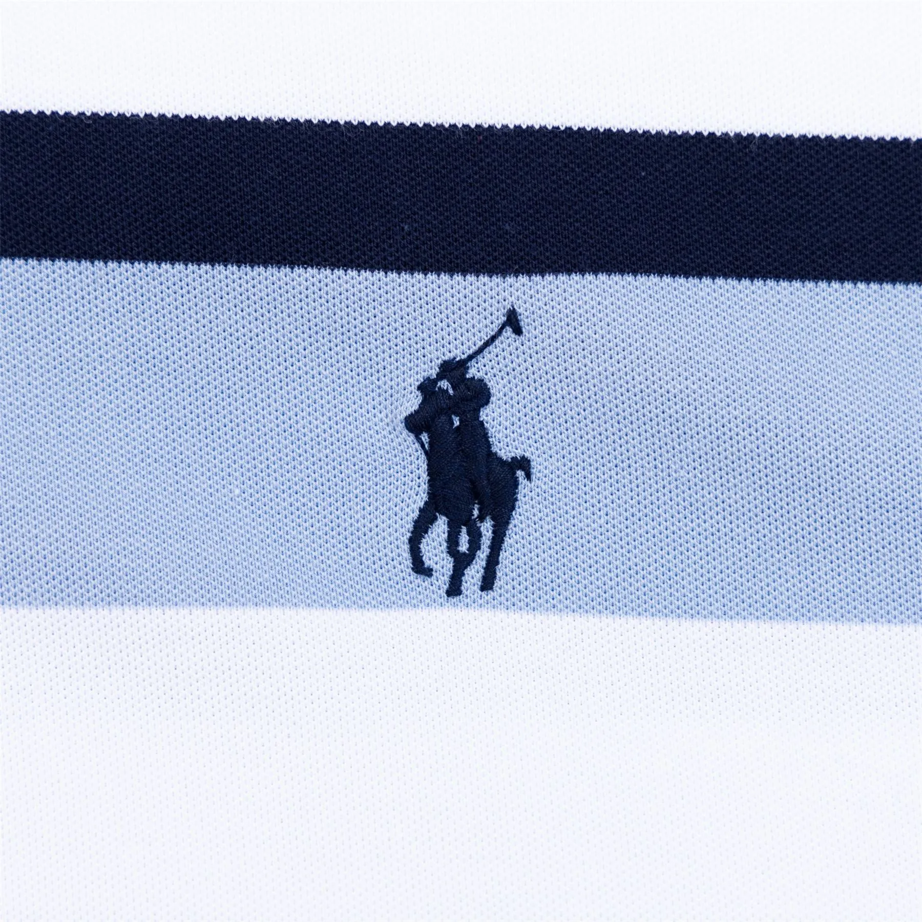 RLX Tailored Fit Performance Pique Stripe Polo Estate Blue - AW24